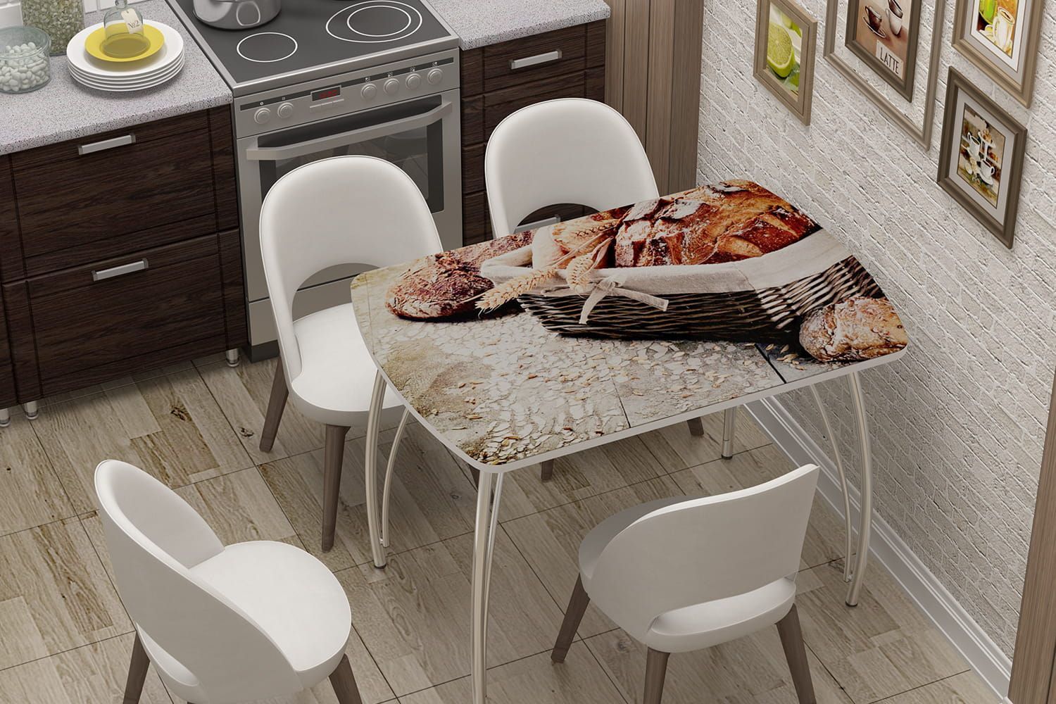 Стол для маленькой кухни с плиткой