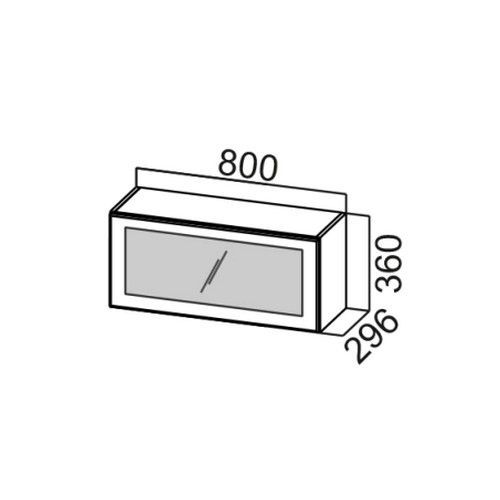 Шкаф навесной 800/360 горизонтальный со стеклом "Волна" ШГ800с/360 - Схема
