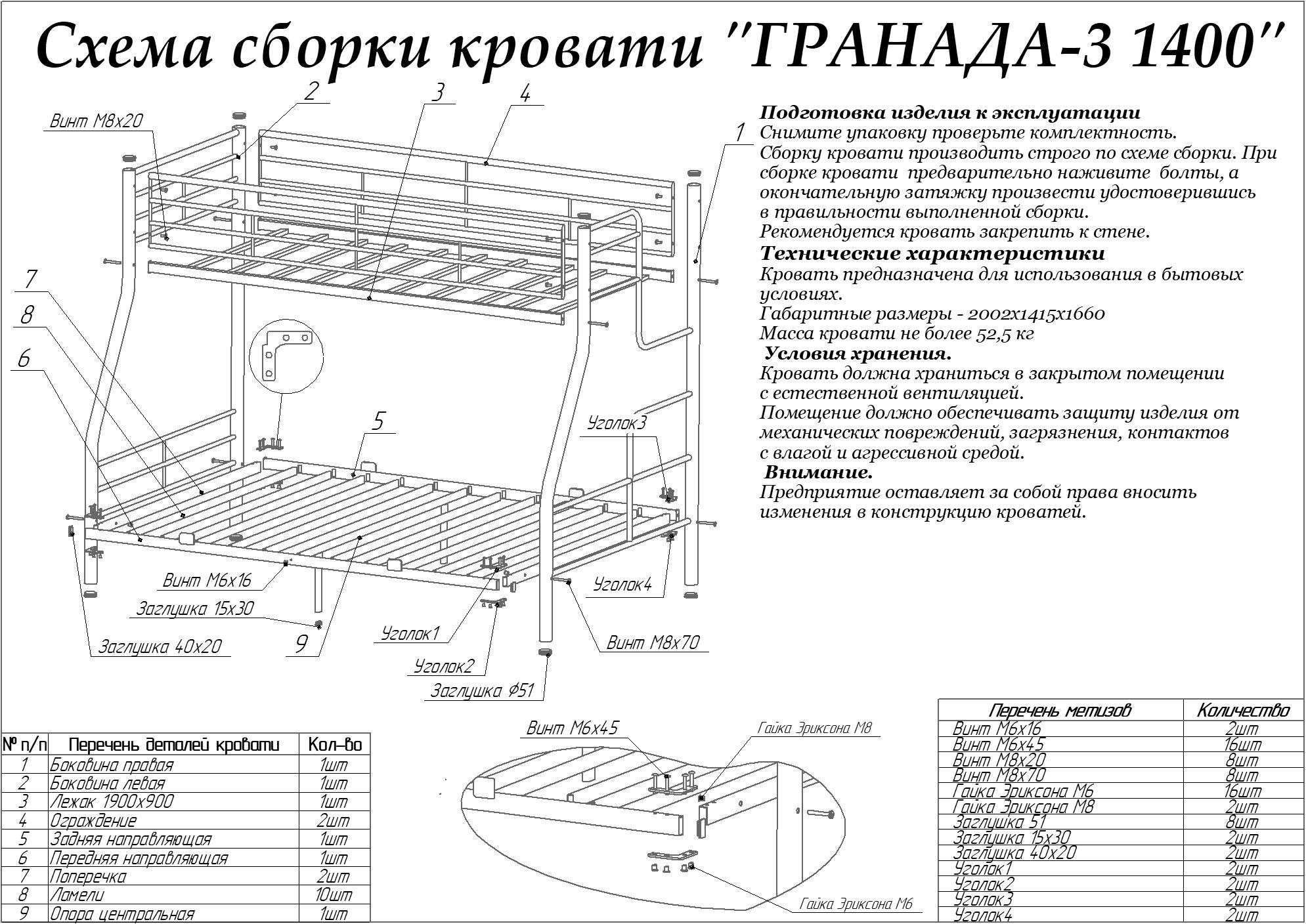 кровать двухъярусная артек инструкция по сборке