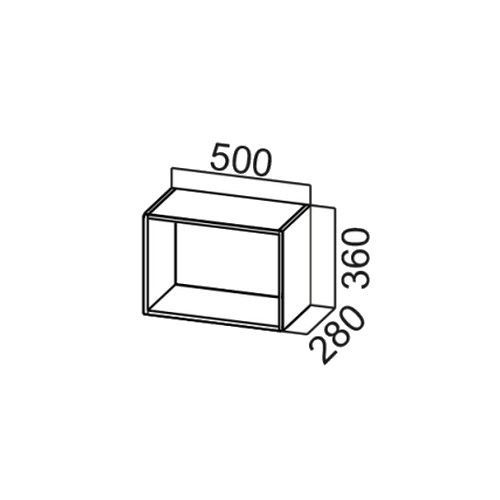 Шкаф навесной 500/360 открытый "Волна" ШО500/360 - Схема
