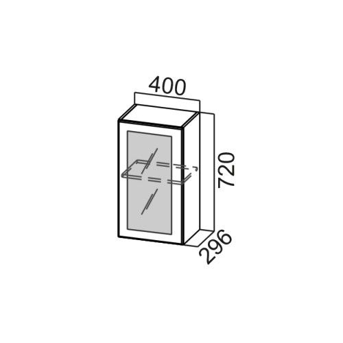 Шкаф навесной 400/720 со стеклом "Волна" Ш400с/720 - Схема