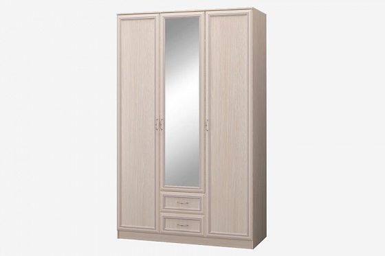 Шкаф трехдверный "Верона" с зеркалом и ящиками - Цвет: Дуб Атланта