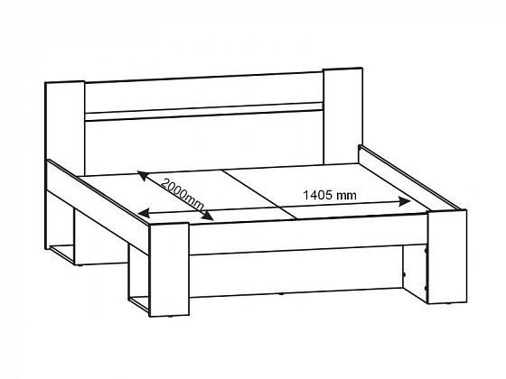 Кровать 1400 "Непо" LOZ3S/140 - Схема