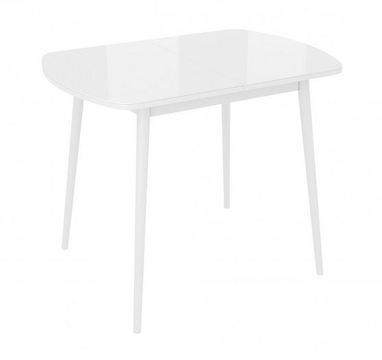 Стол "Винер Mini R" раздвижной со стеклом - Белый