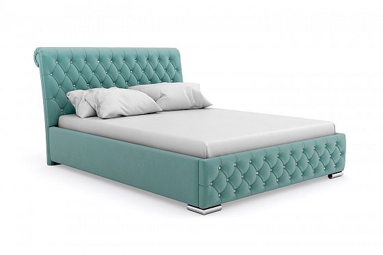 Кровать "Relax" 800 металлическое основание/стразы - Цвет: Бирюзовый 113