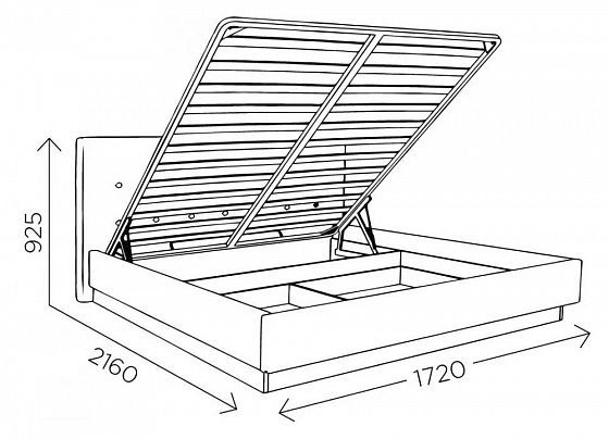 Кровать "Ханна" М1 1600*2000 мм с подъемным механизмом - Размеры