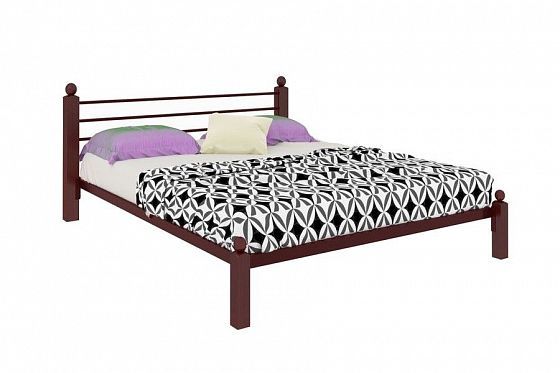 Кровать "Милана Lux" 1400 мм (ламели) - Цвет: Коричневый/Коричневый (дерево)