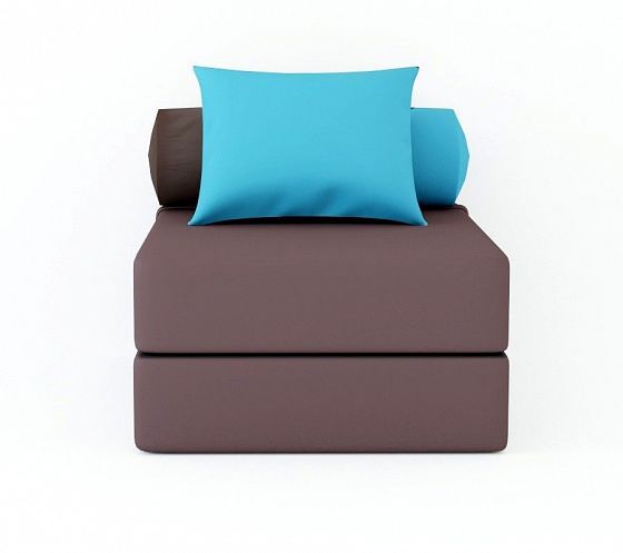 Кресло-кровать "Коста" - Вид прямо, цвет: Neo Dimrose/Neo Azure/Neo Chocolate