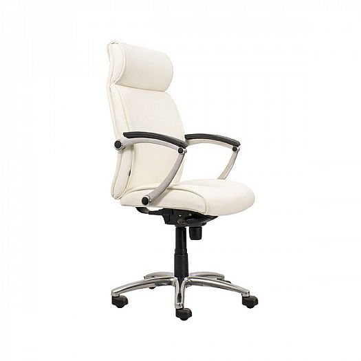 Кресло руководителя "Bond Alu1" кожа SP - Цвет: Белый