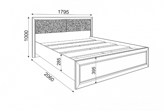 Кровать "Саванна" 1600 с настилом модуль М05 - Кровать "Саванна" 1600 с настилом модуль М05, Цвет: Б