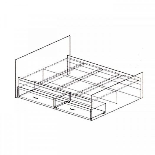 Кровать 1,4 м с 2 ящиками "Сакура" - Схема