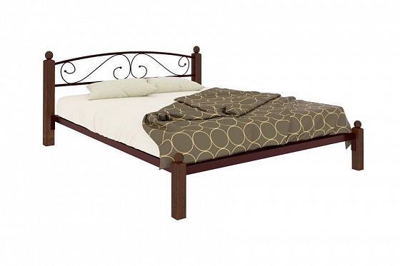 Кровать "Вероника Lux" 1800 мм (ламели) - Цвет: Коричневый/Коричневый (дерево)