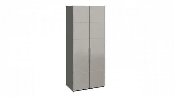 Шкаф для одежды с 2-мя зеркальными дверями "Наоми" - Фон серый/Джут