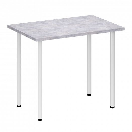 Стол обеденный "Лайт №1" (белые опоры) - Цемент светлый