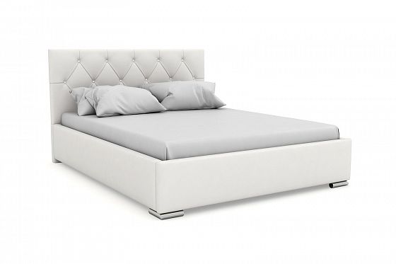 Кровать "Милан" 800 металлическое основание/стразы - Цвет: Белый 002