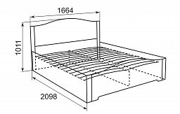 Кровать двойная 1600 мм "Виктория" №5 (латы)