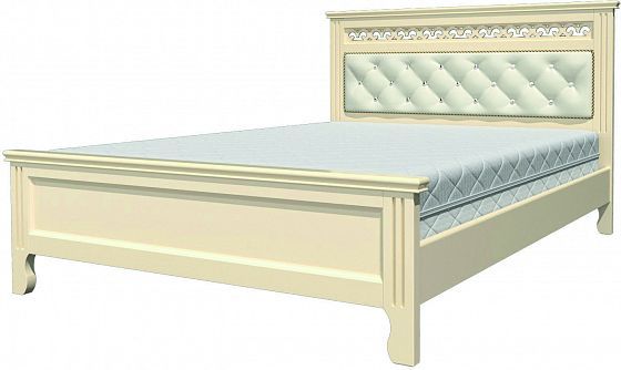 Кровать "Грация" 1400 мм (ламели) - Кровать "Грация" 1400 мм (ламели), Цвет: Дуб молочный/Бежевый эк