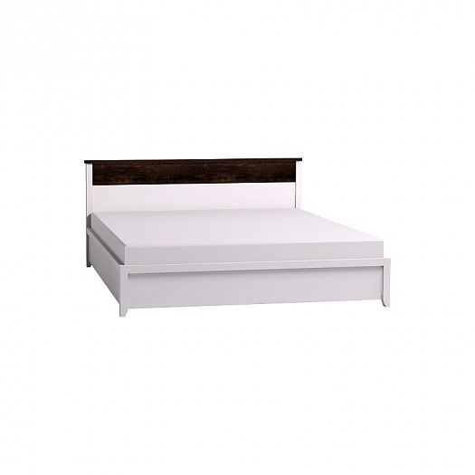 Кровать 31 "Норвуд" 1800*2000 + Основание с гибкими ламелями 1800 (металл) - Цвет: Белый/Орех шокола