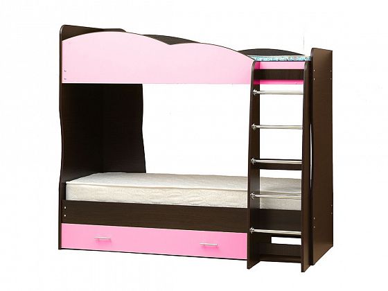 Кровать детская двухъярусная "Юниор-2.1" - Кровать детская двухъярусная "Юниор-2.1", Цвет: Венге/Све