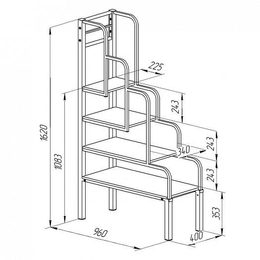 Лестница для металлических кроватей - Схема