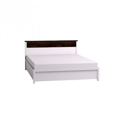 Кровать 32 "Норвуд" 1600*2000 + Основание с гибкими ламелями 1600 (металл) - Цвет: Белый/Орех шокола