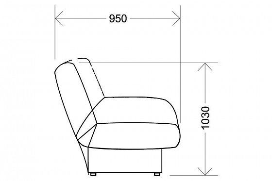 Диван "Матильда New" - Диван "Матильда New", Темпо 9/Темпо 10 (микророгожка), схема сбоку