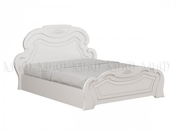 Кровать "Александрина" 1,4 м - Цвет: Белый/Белый Глянец