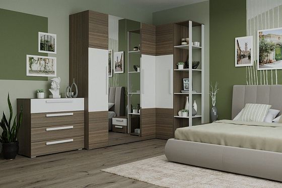 Модульная спальня "Барселона" - Система шкафов, цвет: Орех Анемон/Белый