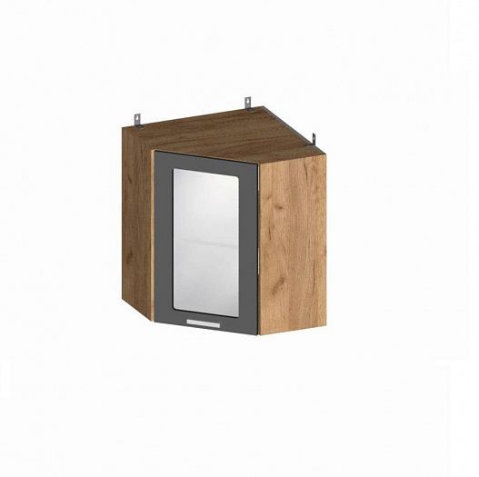 Шкаф верхний угловой со стеклом "Боско" ШВСУ 600 - схематичный вид