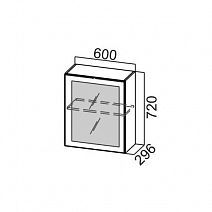 Шкаф навесной 600/720 с 1 стеклостворкой "Волна" Ш600с(1ств)/720