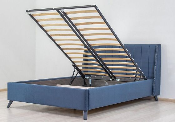 Кровать "Мелисса" 140  - Подъемное основание, цвет: Тори Серо-синий
