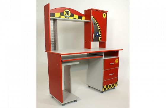 Компьютерный стол "Формула" - Компьютерный стол "Формула", Цвет: Красный/Светло-серый