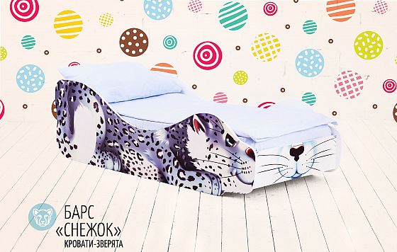 Детская кровать-зверенок "Барс-Снежок" - Детская кровать-зверенок "Барс-Снежок", Цвет: Фотопечать Ба