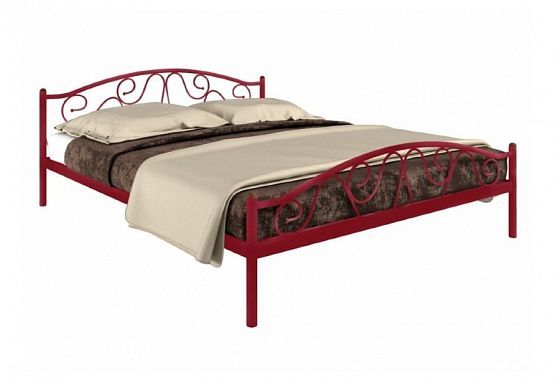 Кровать "Ангелина Plus" 1400 мм (ламели) - Цвет: Красный
