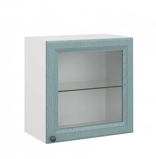 Шкаф навесной со стеклом "Гала" 6162 - Шкаф навесной со стеклом "Гала" 6162, Цвет: Белый/Роял Вуд Го