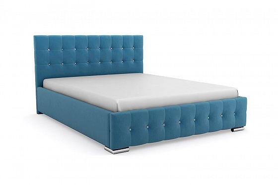Кровать "Space" 900 металлическое основание/стразы - Цвет: Синий 115