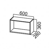 Шкаф навесной 600/360 открытый "Классика" ШО600/360
