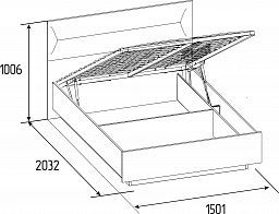 Кровать Люкс с подъемным механизмом 308 "Neo" (1400)