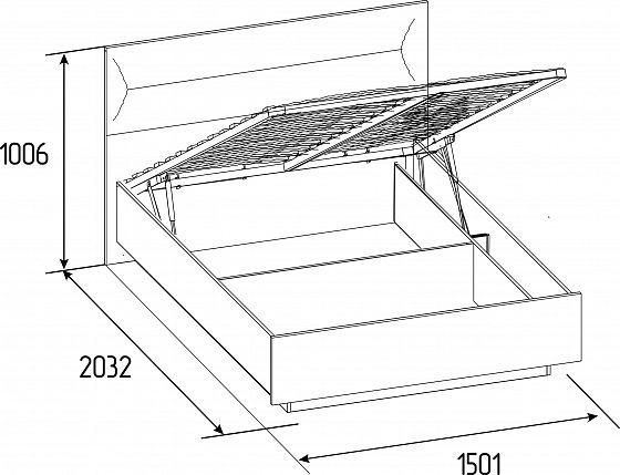 Кровать Люкс с подъемным механизмом 308 "Neo" (1400) - Схема