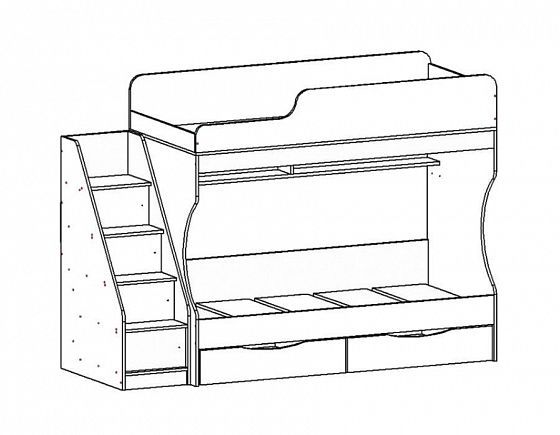 Кровать двухъярусная "Каприз-22" (КПР.22) - Схема