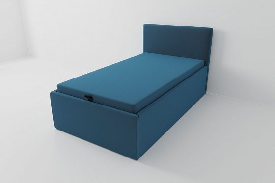 Кровать детская "Стандарт" 800*1600 (с подъёмным механизмом и матрасом) - Голубой (ткань)