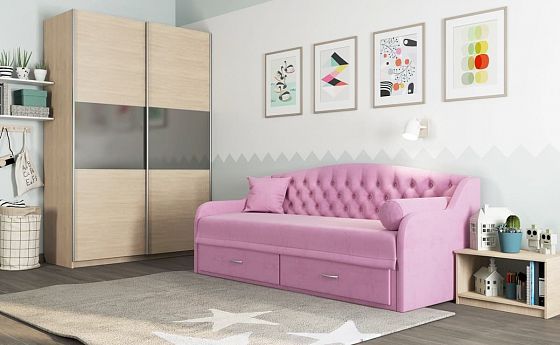 Диван-кровать "Моника New" - Диван-кровать "Моника New", Цвет: Велюр Lovely 45 Розовый