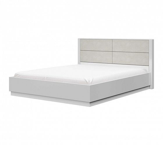 Кровать "Вива" 1400 мм с подъемным механизмом - Белый/Белый глянец/Платина