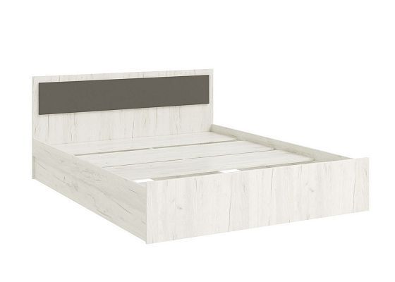 Кровать 1400 мм "Фиеста New" с настилом ЛДСП - Основание, цвет: Дуб Крафт Белый/Графит
