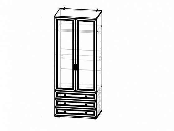 Шкаф 2-х створчатый с 3 ящиками и 2 зеркальными дверями "Александрия" ШК-209 - Схема