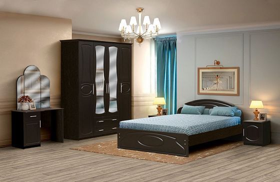 Набор мебели для спальни "Венеция 2" с кроватью 1400*2000 мм глянец - Набор мебели для спальни "Вене