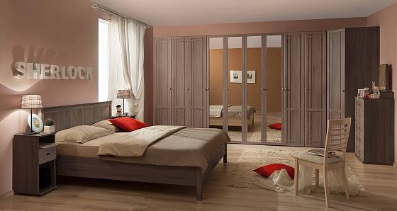 Набор мебели для спальни "Шерлок" №1 - Спальня Шерлок, цвет: Ясень Анкор темный