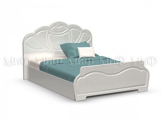 Кровать "Гармония" 1,4 м - Кровать "Гармония" 1,4 м, Цвет: Белый глянец/Белый