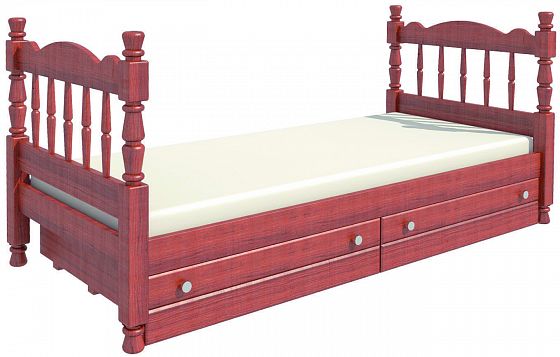 Кровать одинарная "Аленка" 900*2010 + основание щитовое - Цвет: Орех