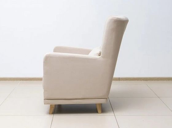 Кресло интерьерное - Кресло интерьерное, Newtone Light Beige (микровелюр), вид сбоку